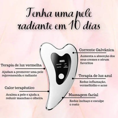 FaceGlow™ - Gua Sha com terapia de EMS e luz [Efeito lifting e reduz linhas de expressão]