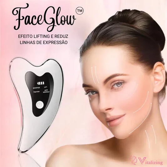 FaceGlow™ - Gua Sha com terapia de EMS e luz [Efeito lifting e reduz linhas de expressão]